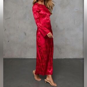 Satin Jacquard Maxi Dress